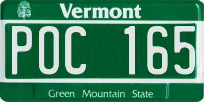 VT license plate POC165