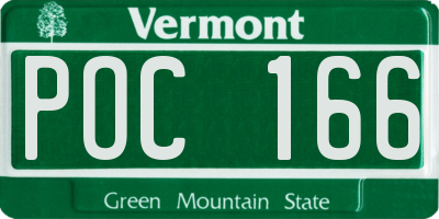 VT license plate POC166