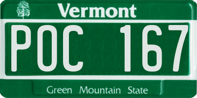 VT license plate POC167
