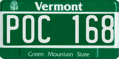 VT license plate POC168