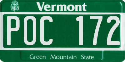 VT license plate POC172