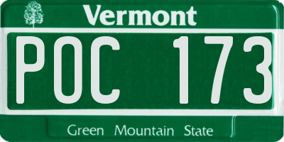VT license plate POC173