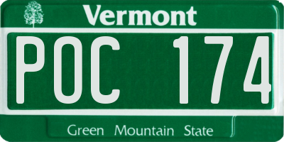 VT license plate POC174