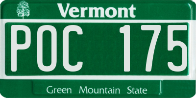 VT license plate POC175