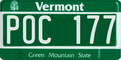 VT license plate POC177