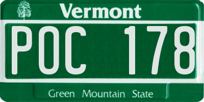 VT license plate POC178