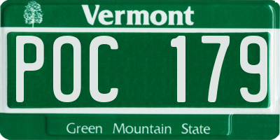 VT license plate POC179