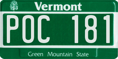 VT license plate POC181