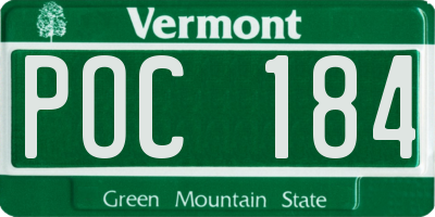 VT license plate POC184
