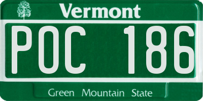 VT license plate POC186