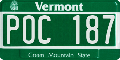 VT license plate POC187