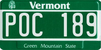 VT license plate POC189