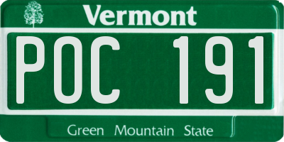VT license plate POC191