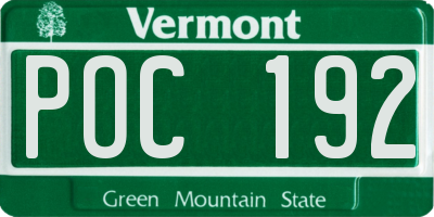 VT license plate POC192