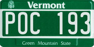 VT license plate POC193
