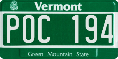 VT license plate POC194