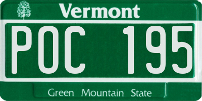 VT license plate POC195