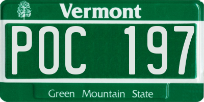 VT license plate POC197