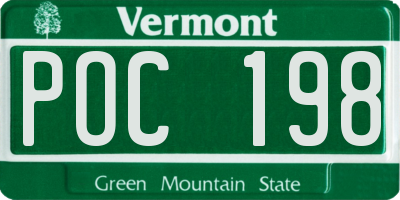 VT license plate POC198
