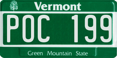 VT license plate POC199