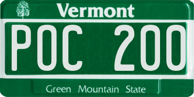 VT license plate POC200