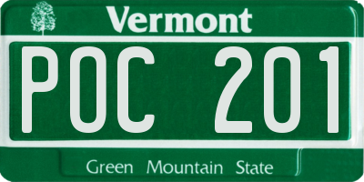 VT license plate POC201
