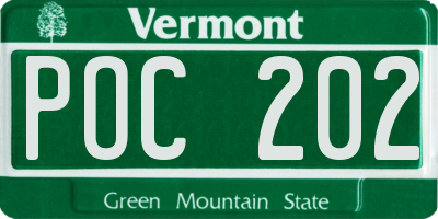 VT license plate POC202