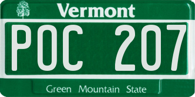 VT license plate POC207