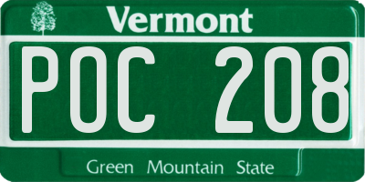 VT license plate POC208
