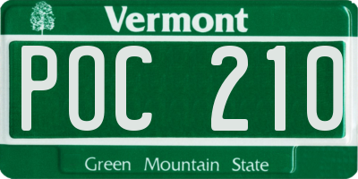 VT license plate POC210