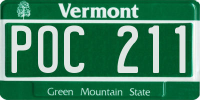 VT license plate POC211