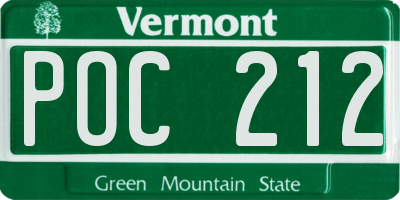 VT license plate POC212