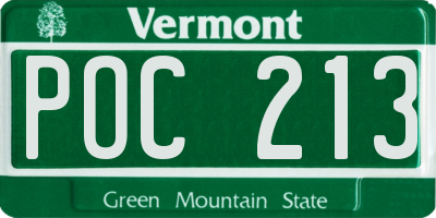 VT license plate POC213