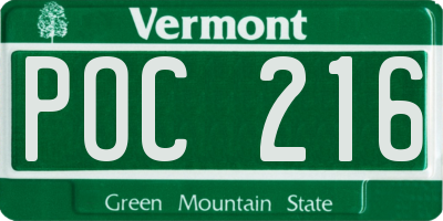 VT license plate POC216