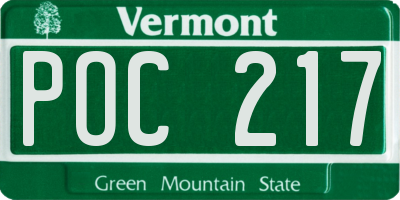 VT license plate POC217