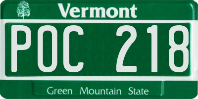 VT license plate POC218