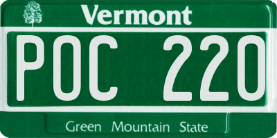 VT license plate POC220
