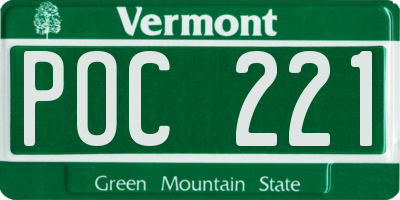 VT license plate POC221