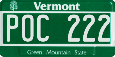 VT license plate POC222