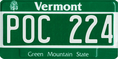 VT license plate POC224