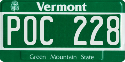 VT license plate POC228