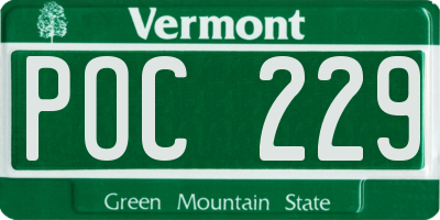 VT license plate POC229