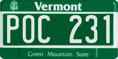 VT license plate POC231