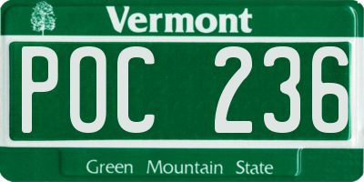 VT license plate POC236