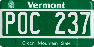 VT license plate POC237