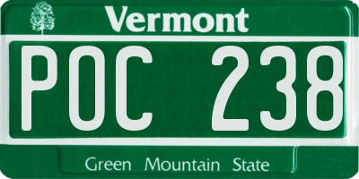 VT license plate POC238