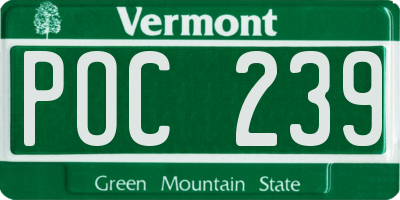 VT license plate POC239