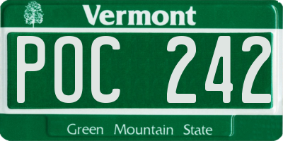 VT license plate POC242