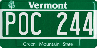 VT license plate POC244