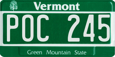 VT license plate POC245